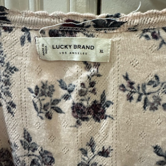 Lucky Brand Women's Floral Blouse - Cream and Black - Picture 3 of 8